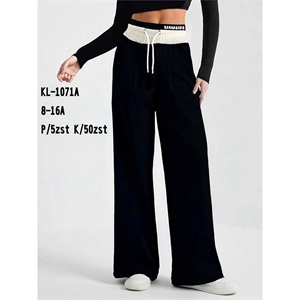 Spodnie dziewczęce z szerokimi nogawkami (8-16)