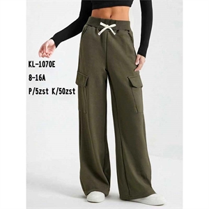 Spodnie dziewczęce z szerokimi nogawkami (8-16)