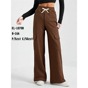 Spodnie dziewczęce z szerokimi nogawkami (8-16)