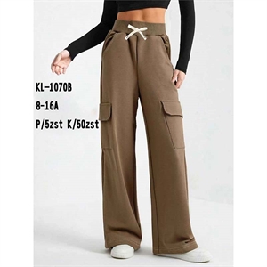 Spodnie dziewczęce z szerokimi nogawkami (8-16)