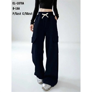 Spodnie dziewczęce z szerokimi nogawkami (8-16)