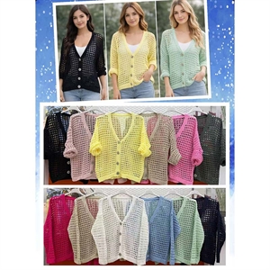 Ażurowy sweter damski