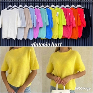 Sweter damski z krótkim rękawem