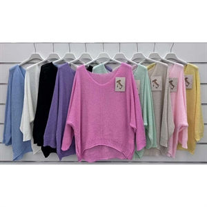 Sweter damski z dekoltem w serek