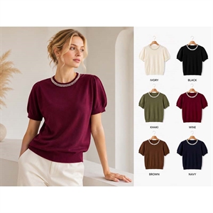 Sweter damski z krótkim rękawem