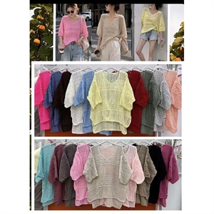 Sweter damski z dekoltem w serek