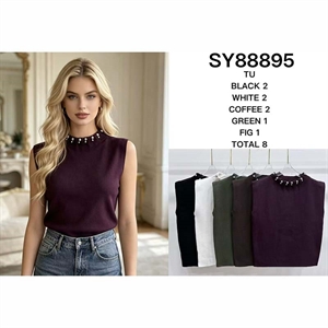 Sweter damski bez rękawów