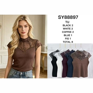 Sweter damski z krótkim rękawem