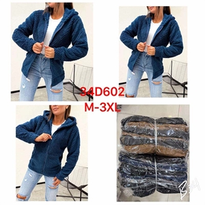 Bluza damska rozpinana na zamek z kapturem  M-3XL
