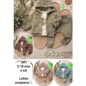Komplet lekko ocieplany produkt Turecki  3-18M