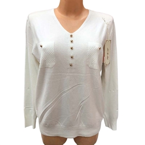 Sweter damski z dekoltem w serek L/XL-XL/2XL