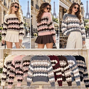 Sweter damski okrągły