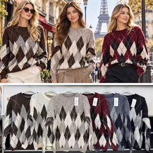 Sweter damski okrągły