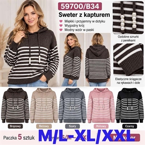 Sweter damski z kapturem  M/L-XL/2XL