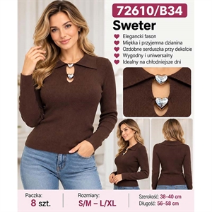 Sweter damski z kołnierzykiem  S/M-L/XL