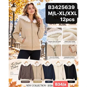Bluza damska rozpinana na zamek z kapturem  M/L-XL/2XL