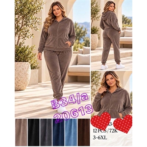 Komplet welurowy damski Big Size  3XL-6XL