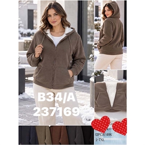 Bluza damska rozpinana na zamek z kapturem Big Size  2XL-7XL