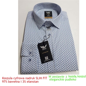 Koszula męska cyfrowa nadruk slim fit produkt Turecki  M-2XL