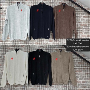 Sweter męski cienki rozpinany na zamek produkt Turecki  L-2XL