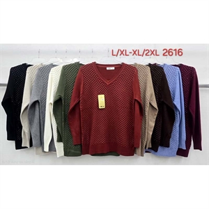 Sweter damski z dekoltem w serek  L/XL-XL/2XL