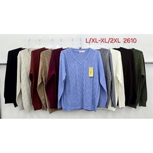 Sweter damski z dekoltem w serek  L/XL-XL/2XL