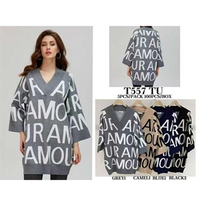 Sweter damski z dekoltem w serek