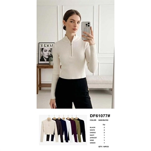 Sweter damski na pół suwak