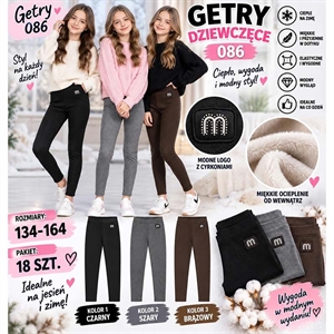 Getry ocieplane dziewczęce  134-164