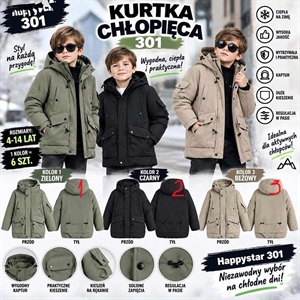 Kurtka chłopięca  4-14 lat