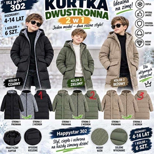 Kurtka dwustronna chłopięca  4-14 lat