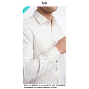 Koszula męska we wzór długi rękaw bez elastanu produkt Turecki  M-2XL