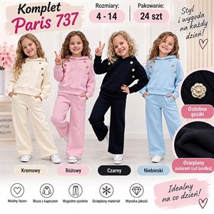 Komplet ocieplany dziewczęcy  4-14 lat