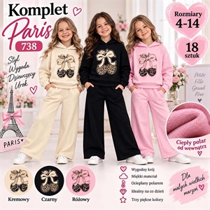 Komplet ocieplany dziewczęcy  4-14 lat