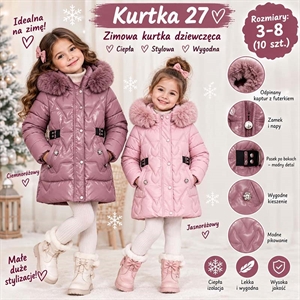 Kurtka zimowa dziewczęca  3-8 lat