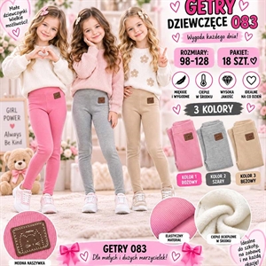 Getry ocieplane dziewczęce  98-128