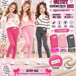 Getry ocieplane dziewczęce  98-128
