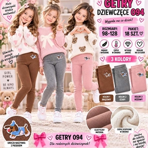Getry ocieplane dziewczęce  98-128