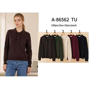 Sweter damski z dekoltem w serek