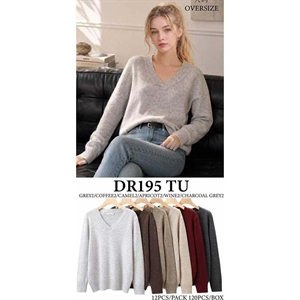 Sweter damski z dekoltem w serek