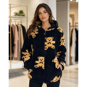 Bluza damska rozpinana na zamek z kapturem  L-2XL