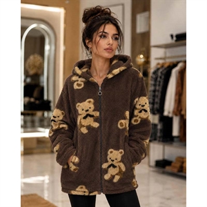 Bluza damska rozpinana na zamek z kapturem  L-2XL