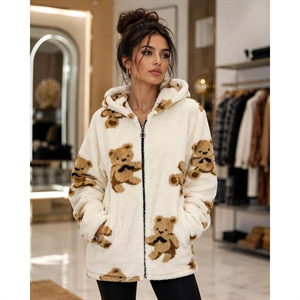 Bluza damska rozpinana na zamek z kapturem  L-2XL