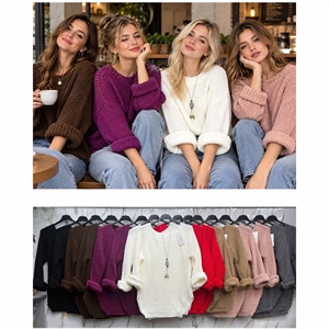 Sweter damski okrągły