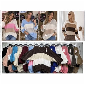 Sweter damski z dekoltem w serek