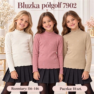 Bluzka dziewczęca z półgolfem  116-146