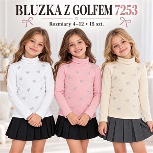 Bluzka dziewczęca z golfem  4-12 lat
