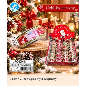 Świąteczna wstążka 3,8cmx2,7m