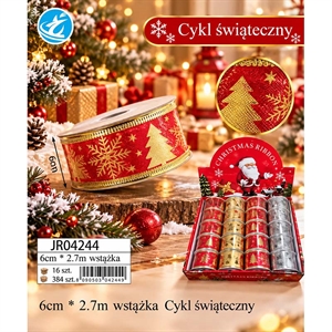 Świąteczna wstążka 6cmx2,7m