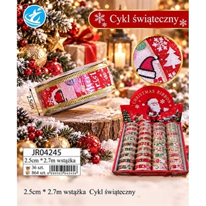 Świąteczna wstążka 2,5cmx2,7m